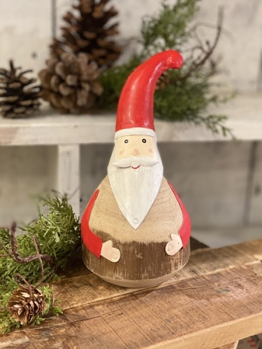 WOODEN ROLLIE POLLIE SANTA